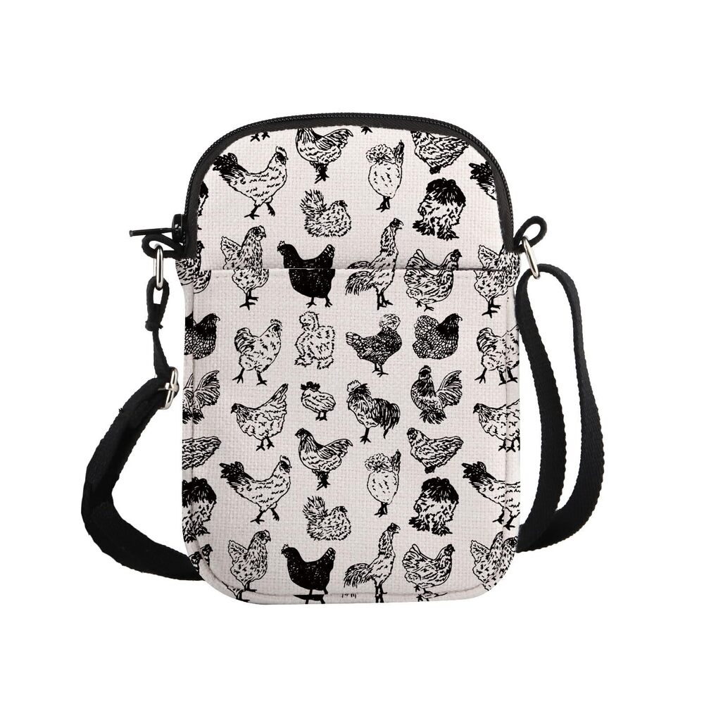 7657 Chicken Lover Gift Chicken Design Crossbody Bag Chicken Mom Travel Bag